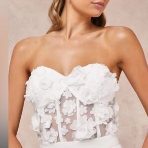 Lulus 3D Floral Strapless Jumpsuit